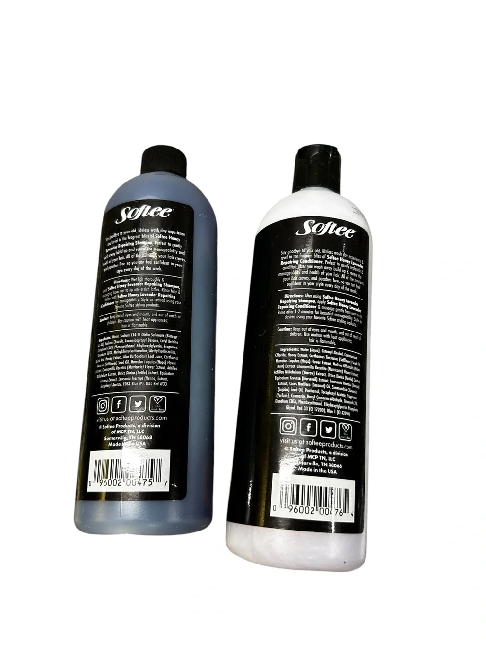 Set Softee Honey Lavender Repairing Shampoo & Conditioner Set 16.5 oz Paraben